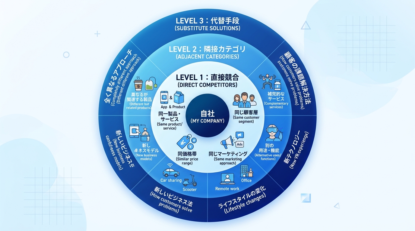 競合分析3レベル構造図解