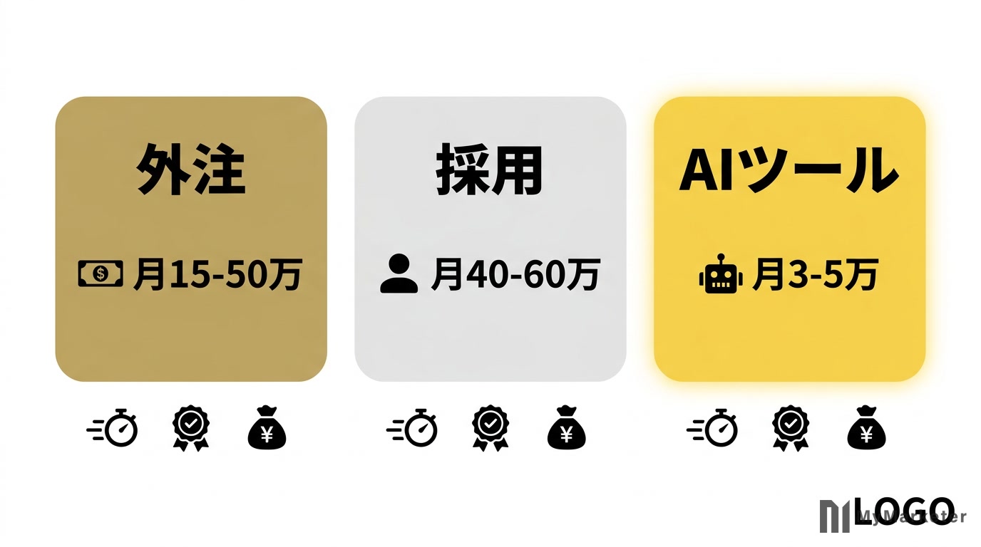 マーケティング外注・採用・AIツールの費用比較表